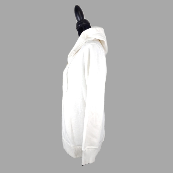 Eddie Bauer Outdoor Wmns M Cream Cotton Mix Drawstring Hoodie - Picture 5 of 6